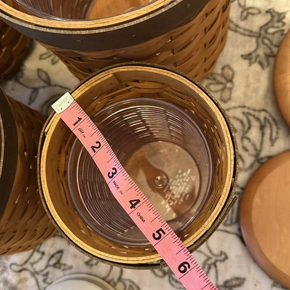 Longaberger 4 basket canister set with plastic inserts and lids - Picture 5 of 16